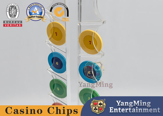 16 adet Casino Şeffaf Poker Chips Vaka Kumar Masa Yuvarlak Cips Taşıyıcı Rulet Masa Özel Tutucu