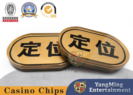 Casino Poker Oyunları İçin Suya Dayanıklı Altın İpek Ekran Bakara İşaretleyiciler Oval Şekil