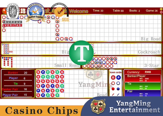Casino Standart LCD masa Sınırı Işareti Sic Bo Sistemi Ile Rulet Tekerlek Oyun Poker Oyunları Için