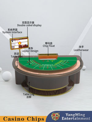 Lüks Ahşap Poker Masası Yarım Dairesel Çapraz Baccarat Masası Güneydoğu Asya Tarzı Poker Kağıt Masası