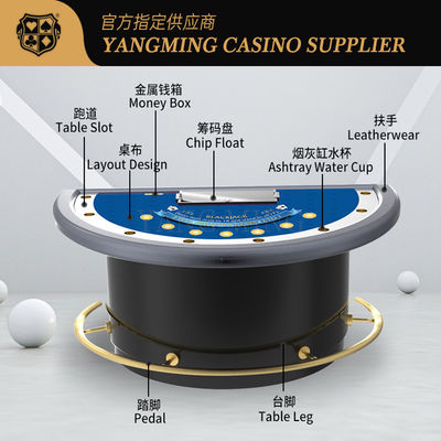Profesyonel Lüks Yarım Yuvarlak Blackjack Poker Masası Casino ve Oyun Odası Eğlence Oyunları için