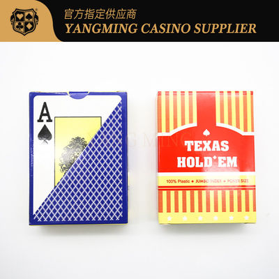 Kırmızı ve Mavi 100% PVC Su geçirmez Plastik Poker Kartları Texas Hold'em Kulüp Oyun Kartları