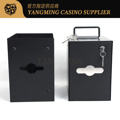 Doğrudan Satılan Baccarat Texas Hold'em Casino Poker Metal Demir Para Kutusu Kilitli