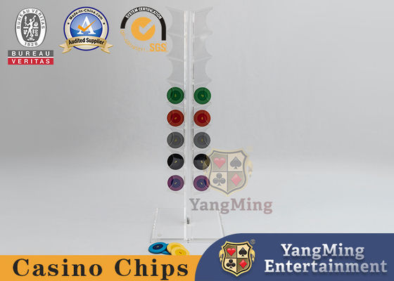 20pcs 40MM yuvarlak şekilli poker fişleri tutucu yatay bölüm Tamamen şeffaf rulet casino masa ekranı
