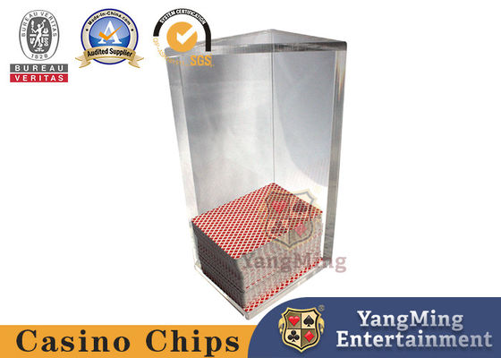 Kumar VIP Kulübü Özel Üçgen Akrilik Atma Sahibi Poker Masası Satıcı Oyun Kartları Atık Stand Tam Şeffaf Plastik Kart Taşıyıcı