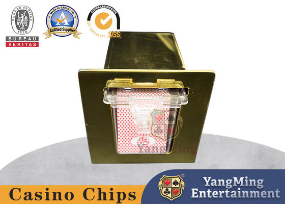 Titanyum Sarı Paslanmaz Çelik 8 Deck Kart Kutusu Kumar Masası Aksesuarları Atma Sahibi