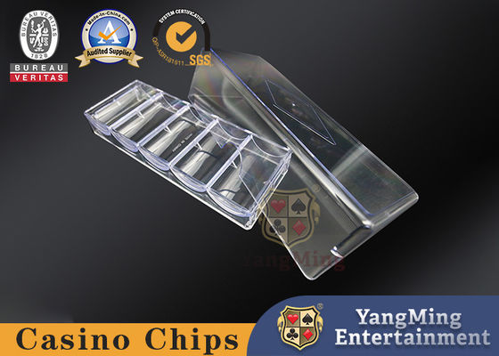 Teksas Hold'em Poker Kumar Masası Siyah Renkli Plastik Casino Çipleri Tepsisi Kazino Tedarikleri 8 Satır