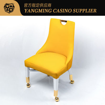 Yeni Tasarım Makao Casino Rahat Deri Ahşap Poker Sandalyesi Oyuncular Tekerlekli Casino Sandalyesi