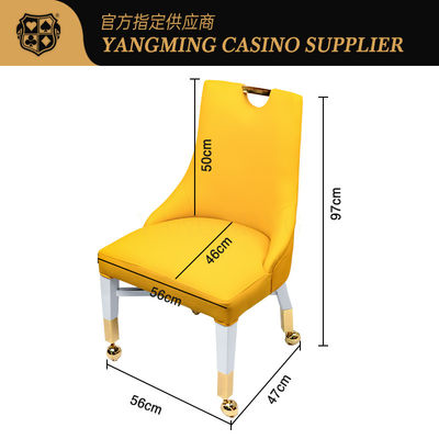 Profesyonel Özel Çekici Casino Sandalyeleri Deri Katı Ahşap Casino Oyuncu Sandalyeleri Altın Tekerlekli