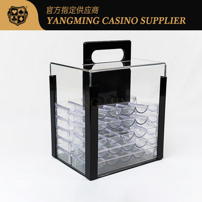1000 Casino Poker Clay Chip Clear Acrylic Poker Chip Carrier- 10 Chip Rack'ı içerir