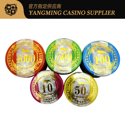 Yüksek Kaliteli Akrilik Üç Renkli Çipler Casino Baccarat Poker Masa Oyunu Çipleri