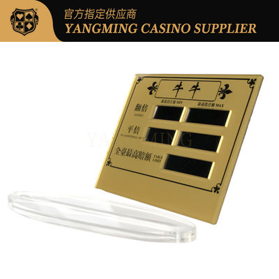 Casino Bull Poker Table Limited Kırmızı Kart Akrilik Plastik Ekran Yazdırma özelleştirilebilir