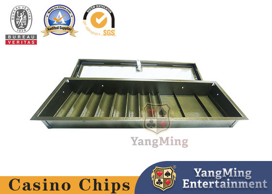8 Satırlar Gümüş Renk Poker Masa Chip Tepsi 375 * 253mm Blackjack Masa Aksesuarları
